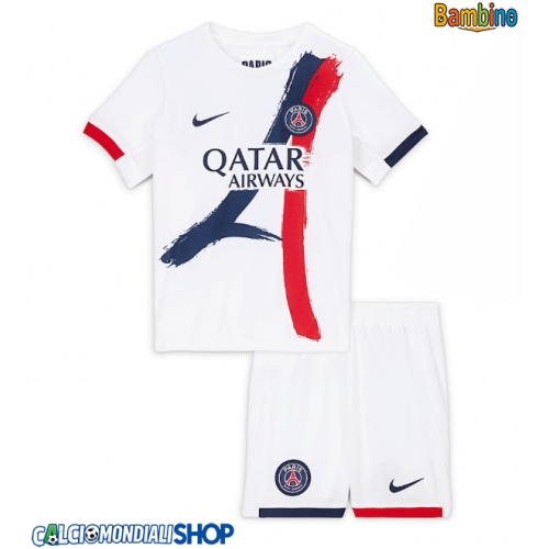 Maglie da calcio Paris Saint-Germain Seconda Maglia Bambino 2025-26 Manica Corta + Pantaloni corti)